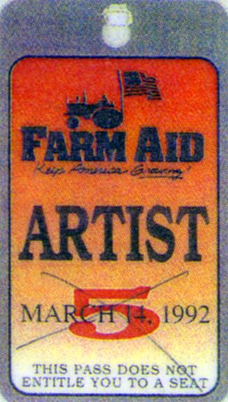 Farm Aid musician's pass